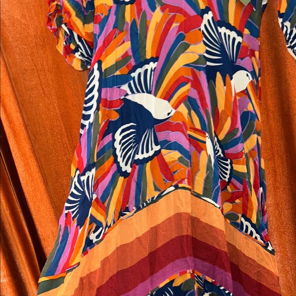 FARM Rio Multicolor V-Neck Maxi Dress with Bold Tropical Print - Picture 4 of 7